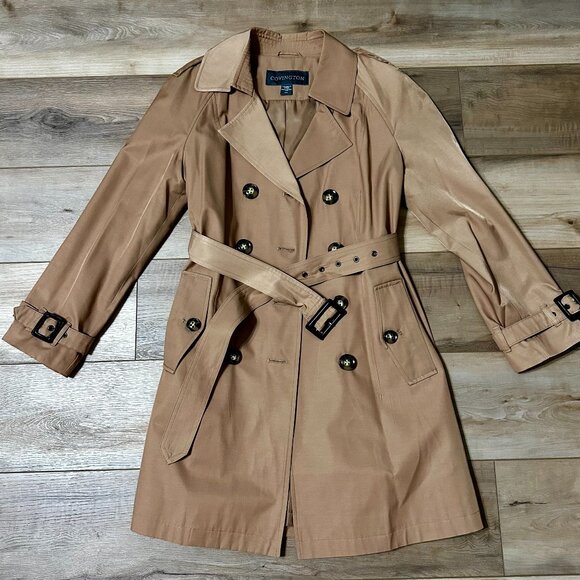 Classic Tan Trench Coat – Size Small (Petite Friendly) - Picture 1 of 16